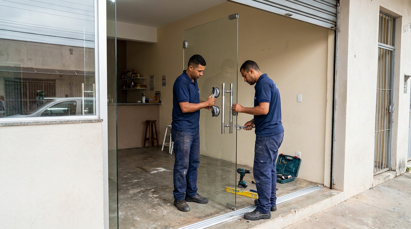 Portas em Vidro no Jardim D’Ângelo, Carapicuíba‑SP